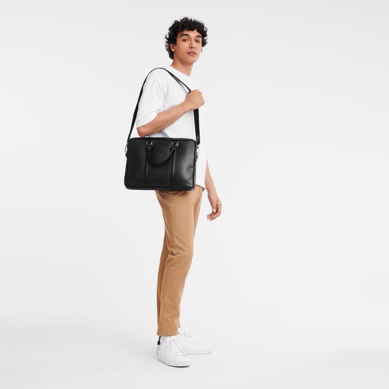 Men Longchamp Le Foulonné Xs Briefcase Black | Ireland-270ROSHPE