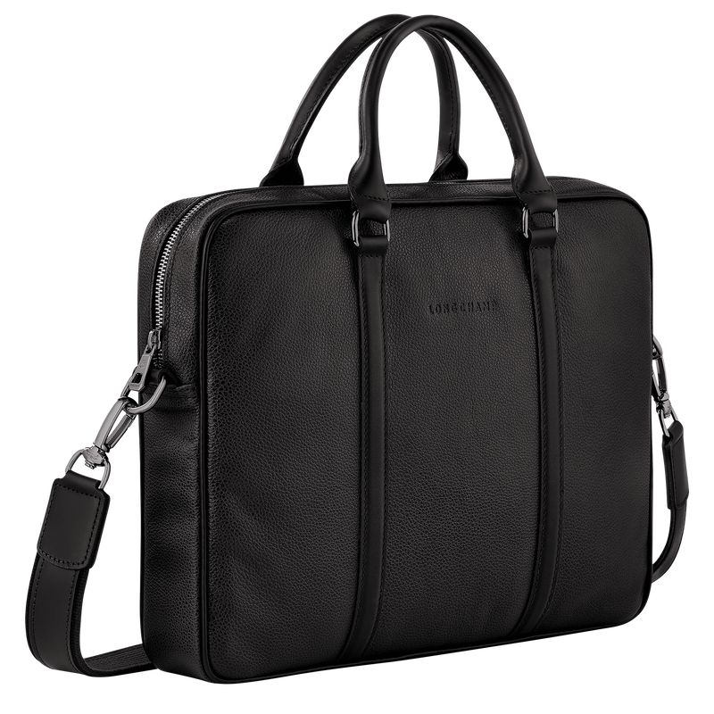 Men Longchamp Le Foulonné Xs Briefcase Black | Ireland-270ROSHPE