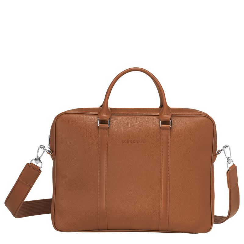 Men Longchamp Le Foulonné Xs Briefcase Brown | Ireland-201BGFRHN