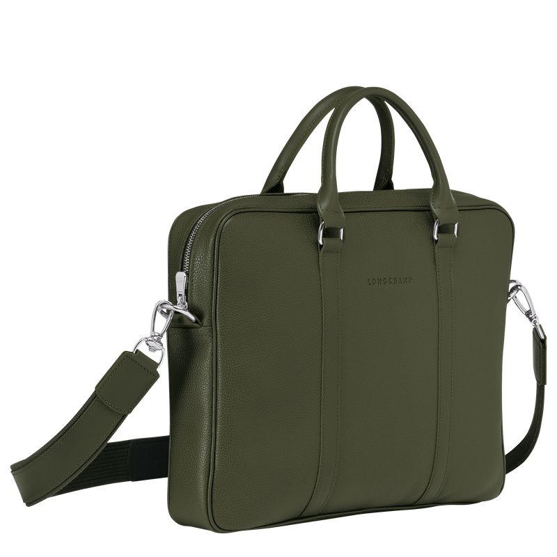 Men Longchamp Le Foulonné Xs Briefcase Khaki | Ireland-185BJUGVF