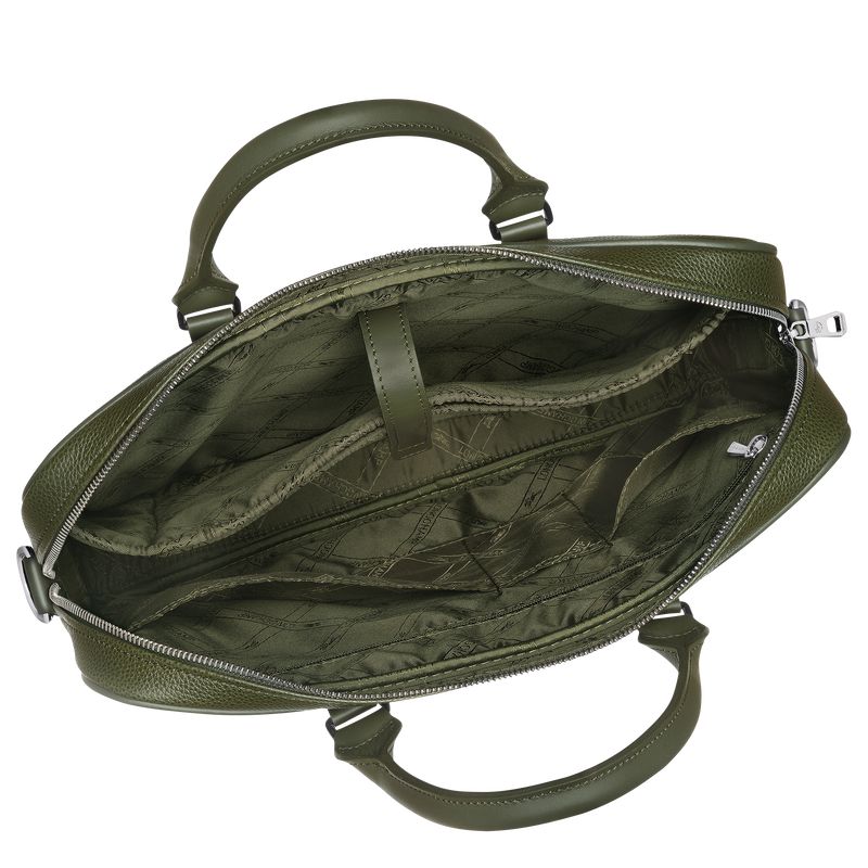 Men Longchamp Le Foulonné Xs Briefcase Khaki | Ireland-185BJUGVF