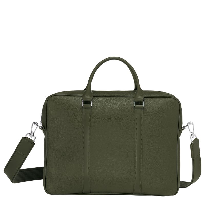 Men Longchamp Le Foulonné Xs Briefcase Khaki | Ireland-185BJUGVF