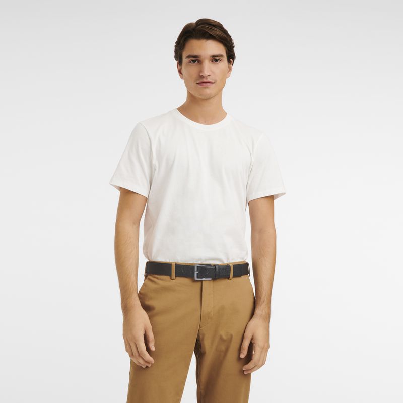 Men Longchamp Le Pliage Belt Black | Ireland-214HETNYK