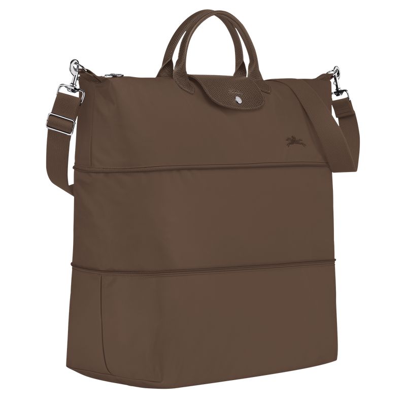 Men Longchamp Le Pliage Green Expandable Travel Bag Dark Brown | Ireland-063JSRLEH