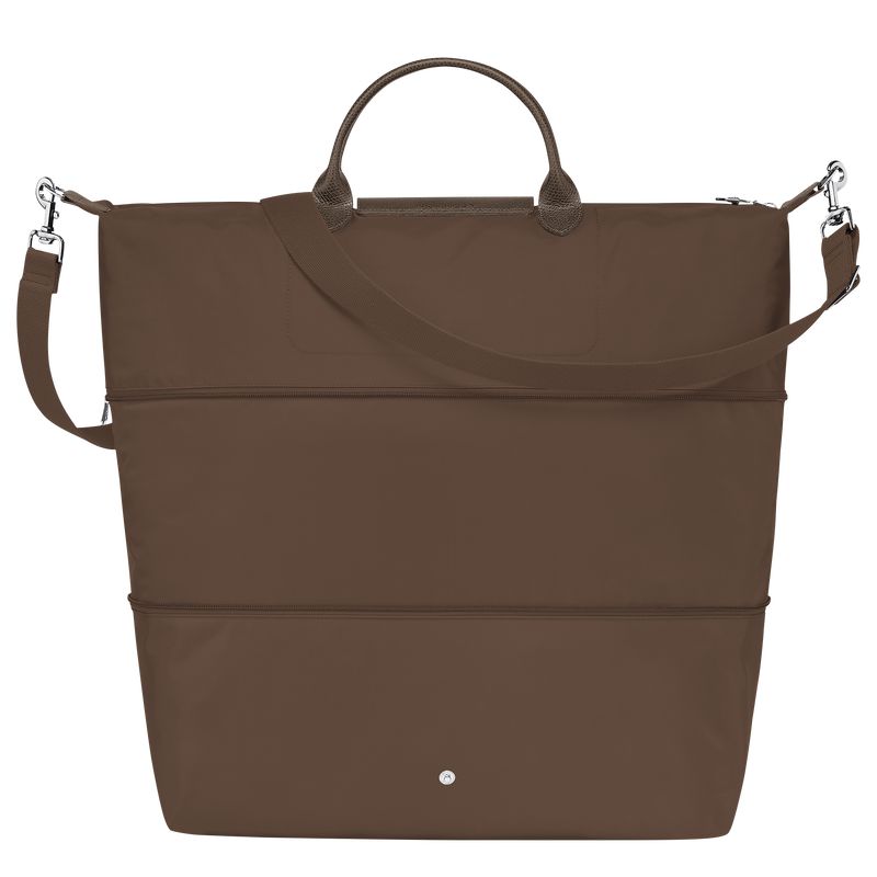 Men Longchamp Le Pliage Green Expandable Travel Bag Dark Brown | Ireland-063JSRLEH
