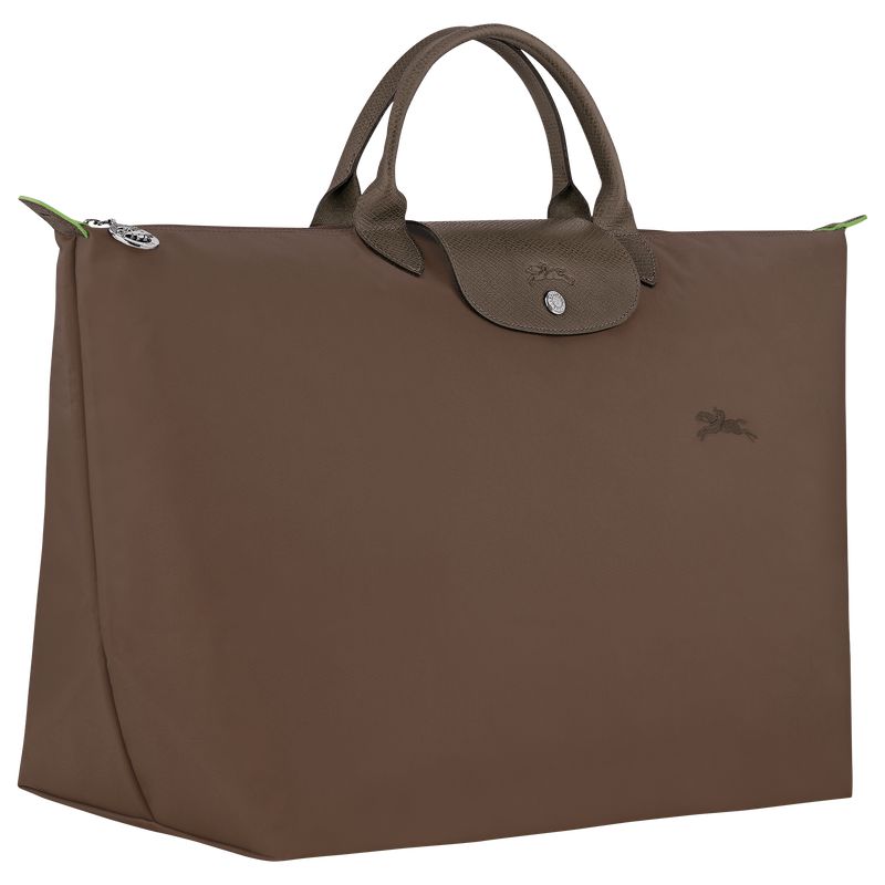 Men Longchamp Le Pliage Green L Travel Bag Dark Brown | Ireland-736GJLAVC
