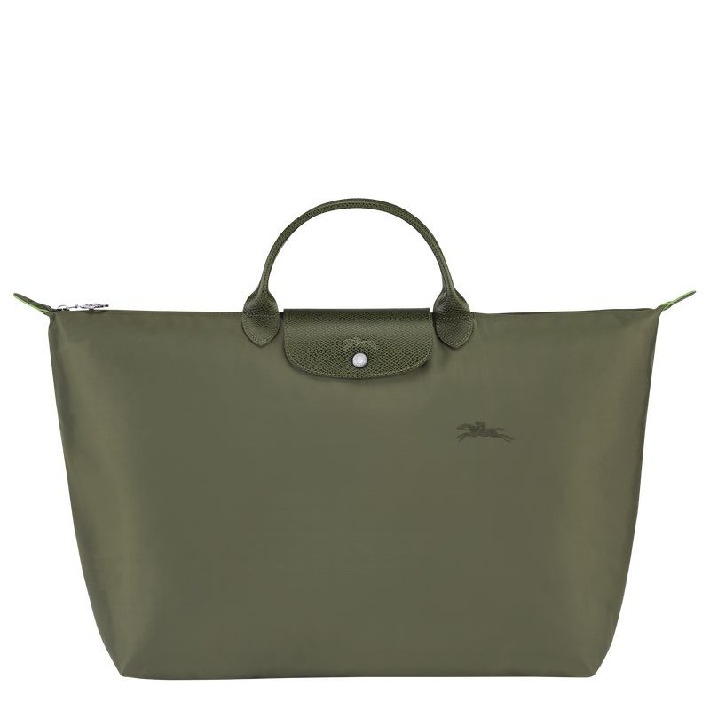 Men Longchamp Le Pliage Green L Travel Bag Dark Green | Ireland-097VLWTEA
