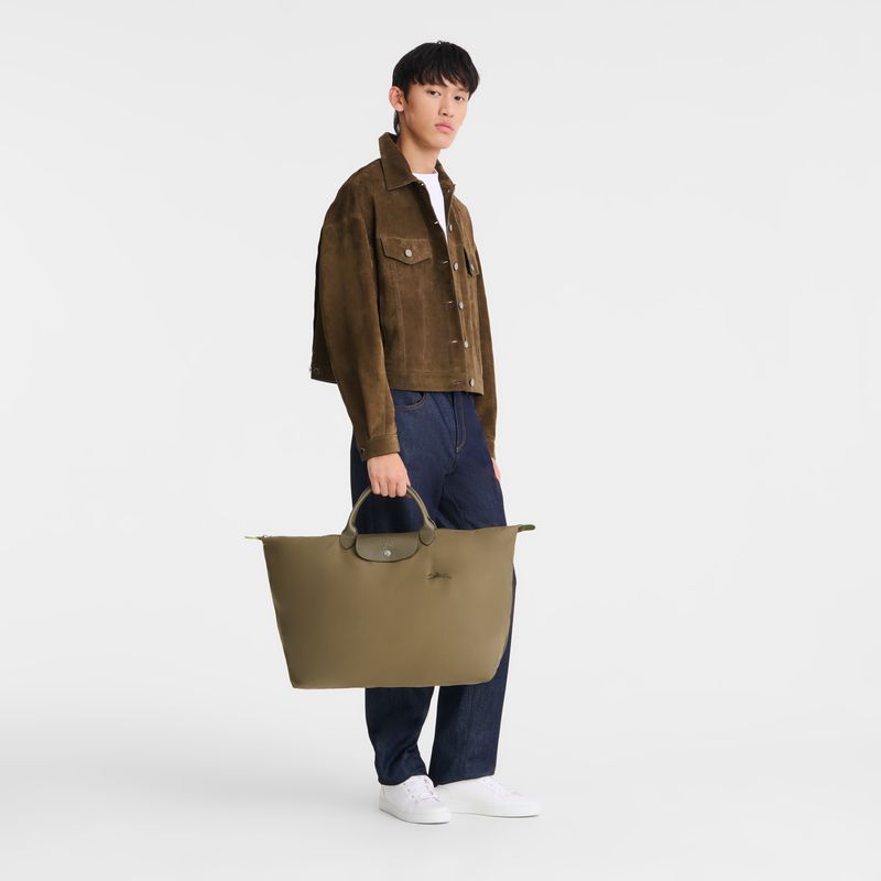 Men Longchamp Le Pliage Green L Travel Bag Olive | Ireland-267RCWSQU