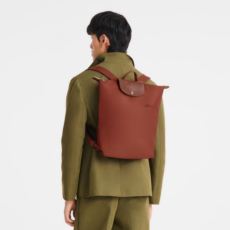 Men Longchamp Le Pliage Green M Backpack Brown | Ireland-308DGTKVN