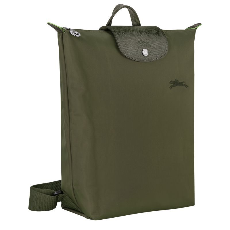 Men Longchamp Le Pliage Green M Backpack Dark Olive | Ireland-801DOFMNH