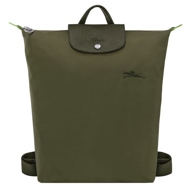 Men Longchamp Le Pliage Green M Backpack Dark Olive | Ireland-801DOFMNH