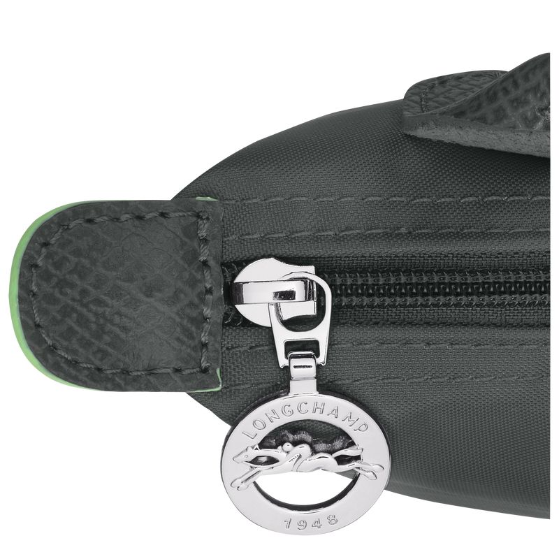 Men Longchamp Le Pliage Green With Handle Pouch Deep Grey | Ireland-265FNUMYR