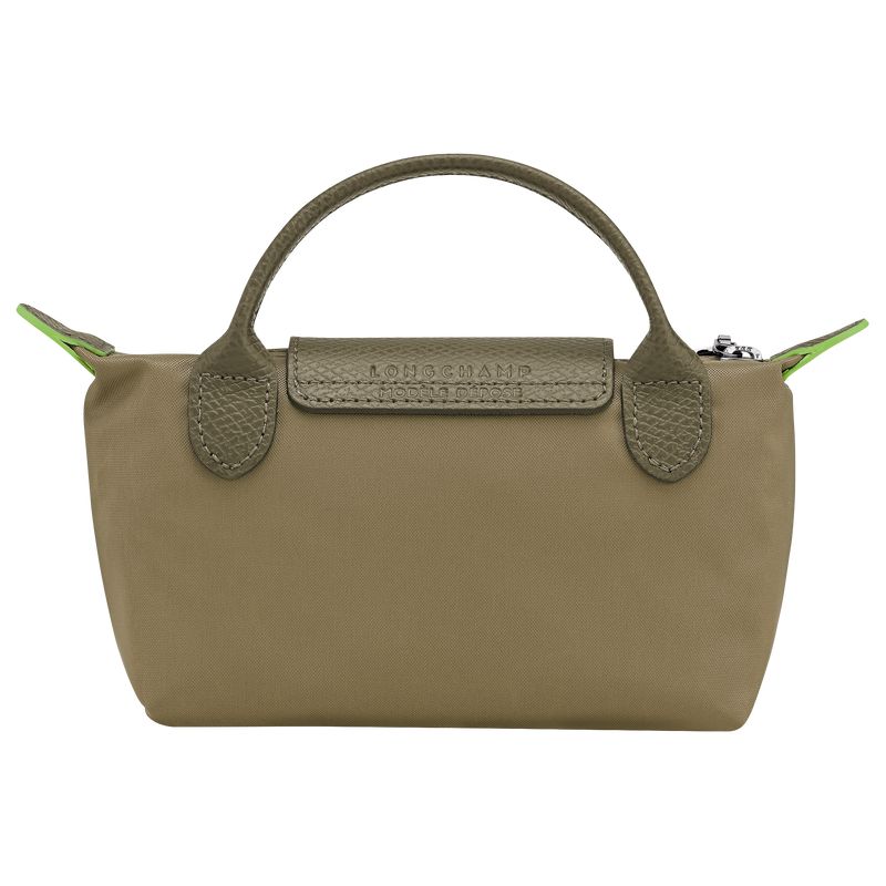 Men Longchamp Le Pliage Green With Handle Pouch Olive | Ireland-865BCTLUV