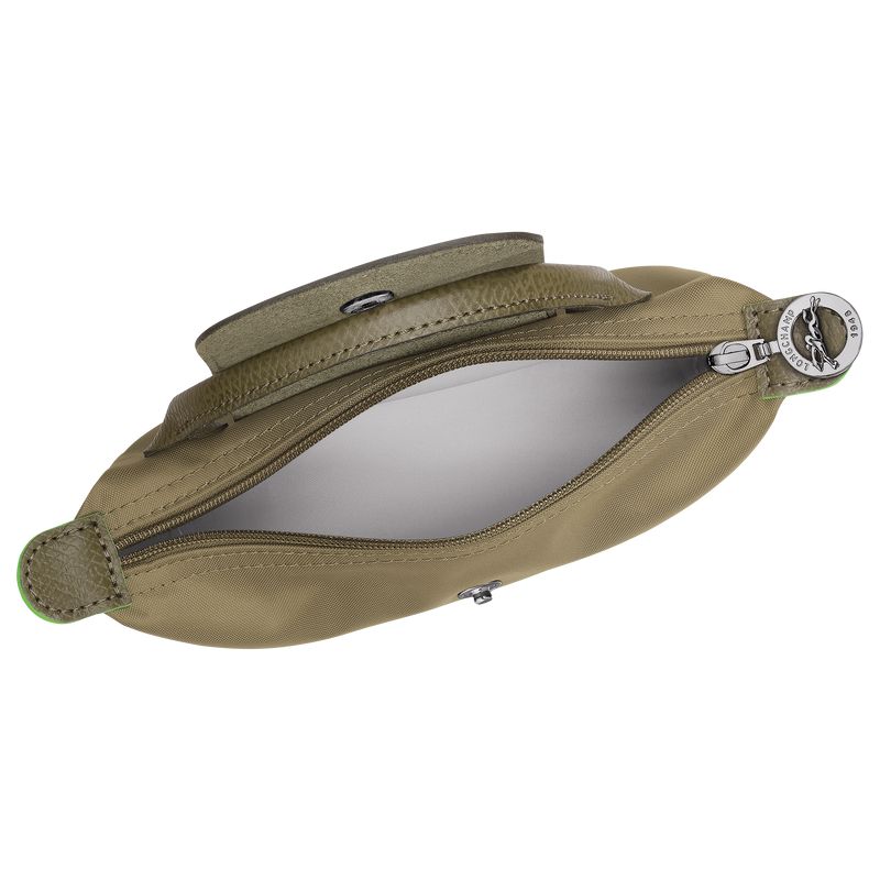 Men Longchamp Le Pliage Green With Handle Pouch Olive | Ireland-865BCTLUV