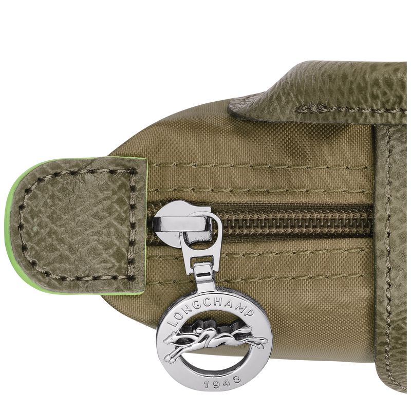 Men Longchamp Le Pliage Green With Handle Pouch Olive | Ireland-865BCTLUV