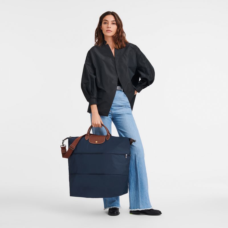 Men Longchamp Le Pliage Original Expandable Travel Bag Navy | Ireland-469CBNGMR
