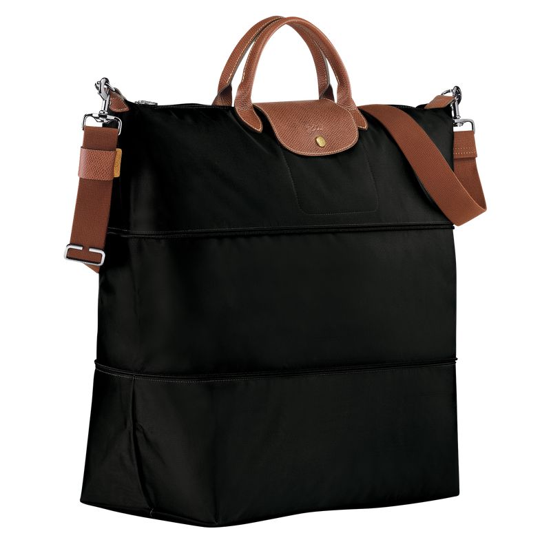 Men Longchamp Le Pliage Original Expandable Travel Bag Black | Ireland-785EUDGFQ