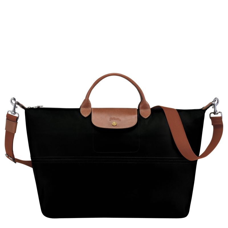 Men Longchamp Le Pliage Original Expandable Travel Bag Black | Ireland-785EUDGFQ