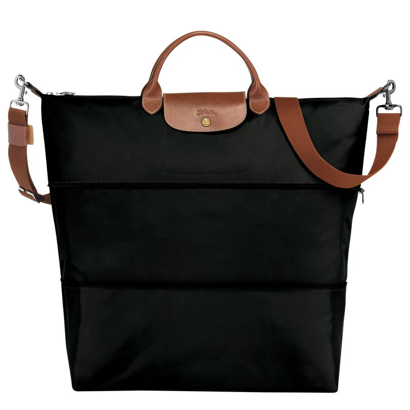 Men Longchamp Le Pliage Original Expandable Travel Bag Black | Ireland-785EUDGFQ