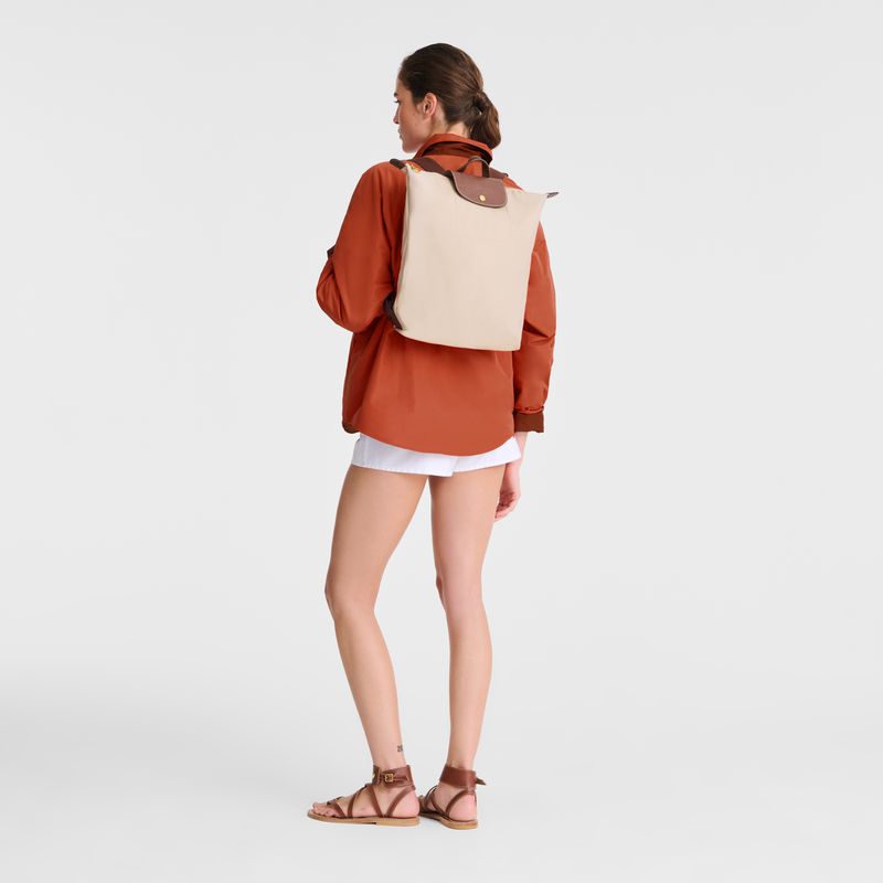 Men Longchamp Le Pliage Original M Backpack Beige | Ireland-395BVXSME