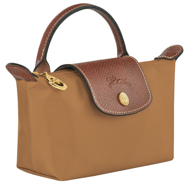 Men Longchamp Le Pliage Original With Handle Pouch Brown | Ireland-609STHJRU