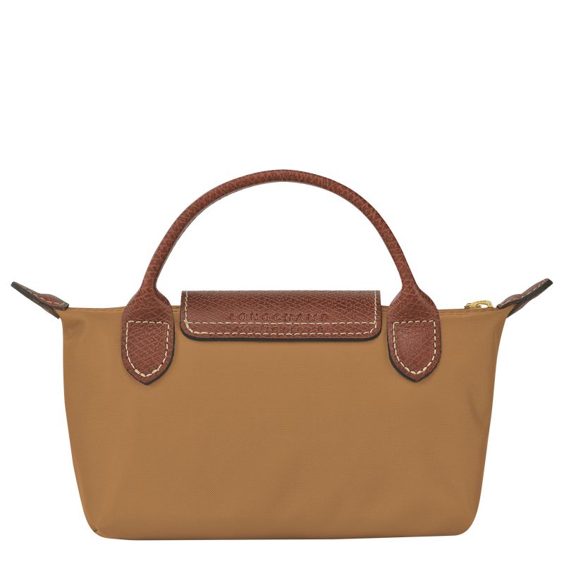Men Longchamp Le Pliage Original With Handle Pouch Brown | Ireland-609STHJRU