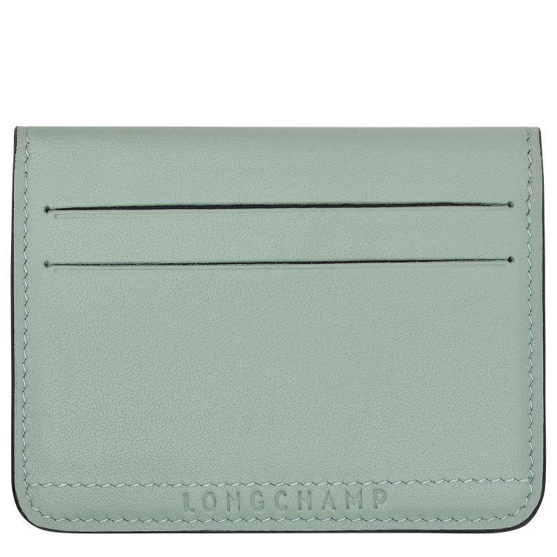 Men Longchamp Le Pliage Xtra Card Holder Blue Green | Ireland-587XMVQFA