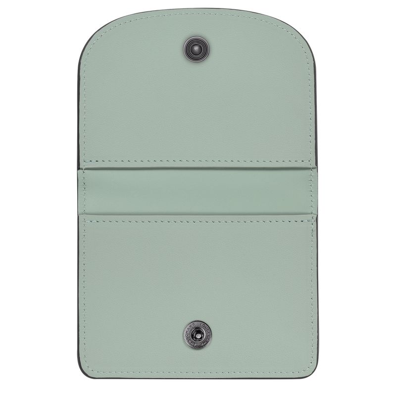 Men Longchamp Le Pliage Xtra Card Holder Blue Green | Ireland-587XMVQFA