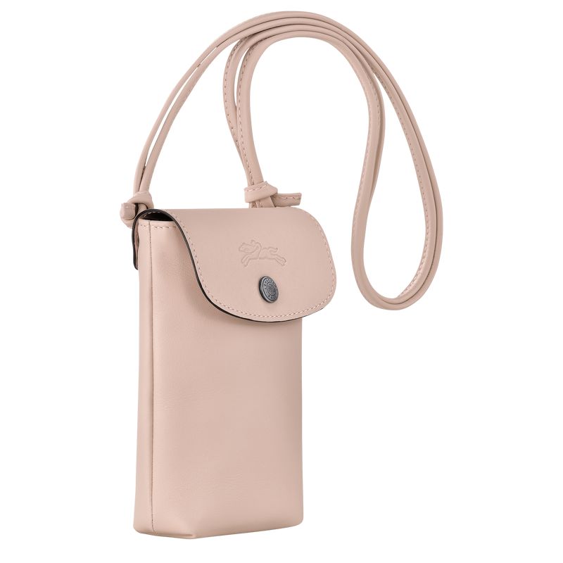 Men Longchamp Le Pliage Xtra With Leather Lace Phone Case Beige | Ireland-764PAKJNQ