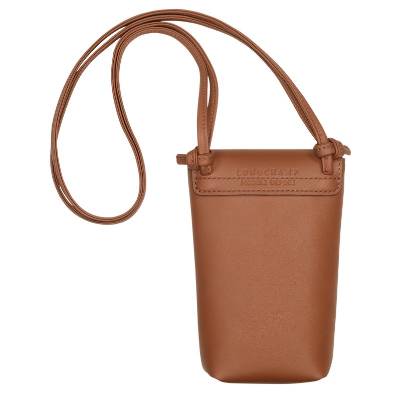 Men Longchamp Le Pliage Xtra With Leather Lace Phone Case Brown | Ireland-841TIKOSZ