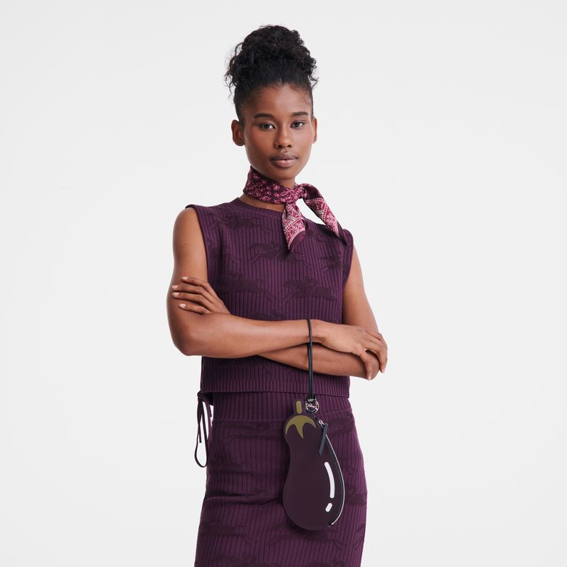 Men Longchamp Longcharm Eggplant Clutch Purple | Ireland-752SJKNBM