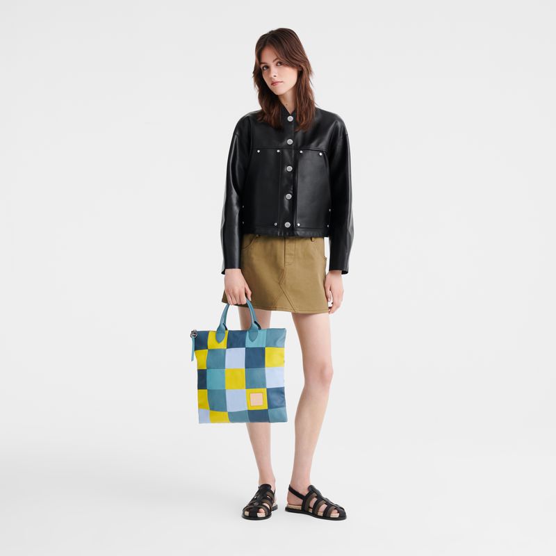 Men Longchamp Re-play L Handbag Blue / Yellow | Ireland-067FQEIJK