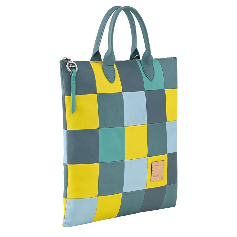Men Longchamp Re-play L Handbag Blue / Yellow | Ireland-067FQEIJK