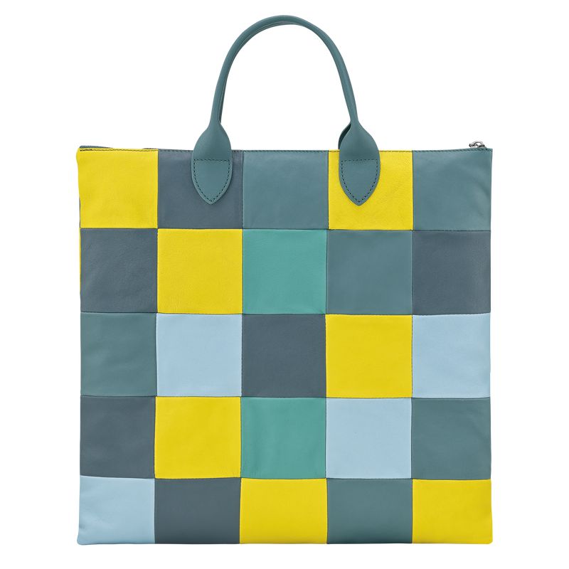 Men Longchamp Re-play L Handbag Blue / Yellow | Ireland-067FQEIJK