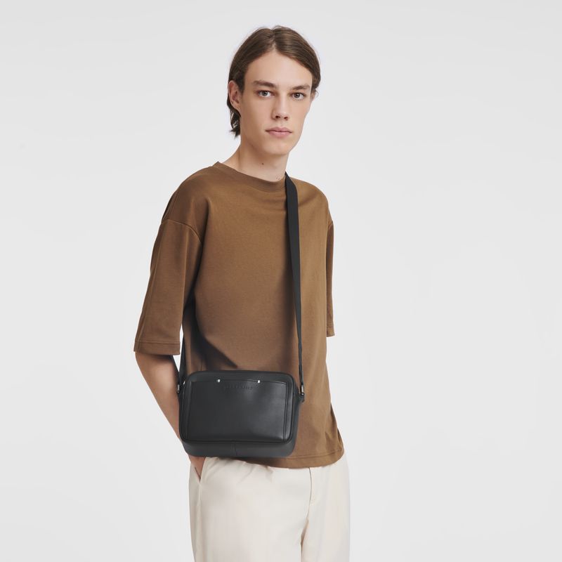 Men Longchamp Sur Seine Camera Crossbody Bag Black | Ireland-394PESQWN