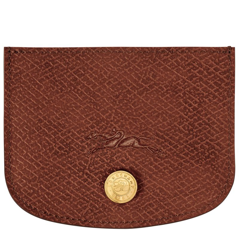 Men Longchamp Épure Card Holder Brown | Ireland-768YVIQBL