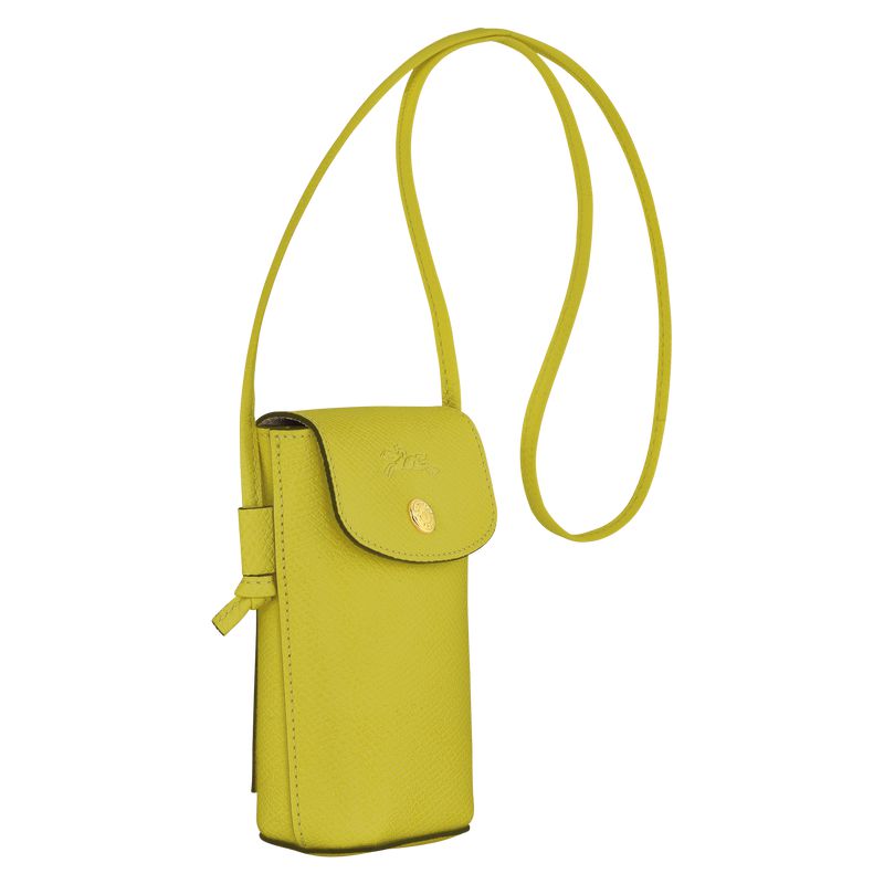 Men Longchamp Épure With Leather Lace Phone Case Green | Ireland-325AVCBYQ
