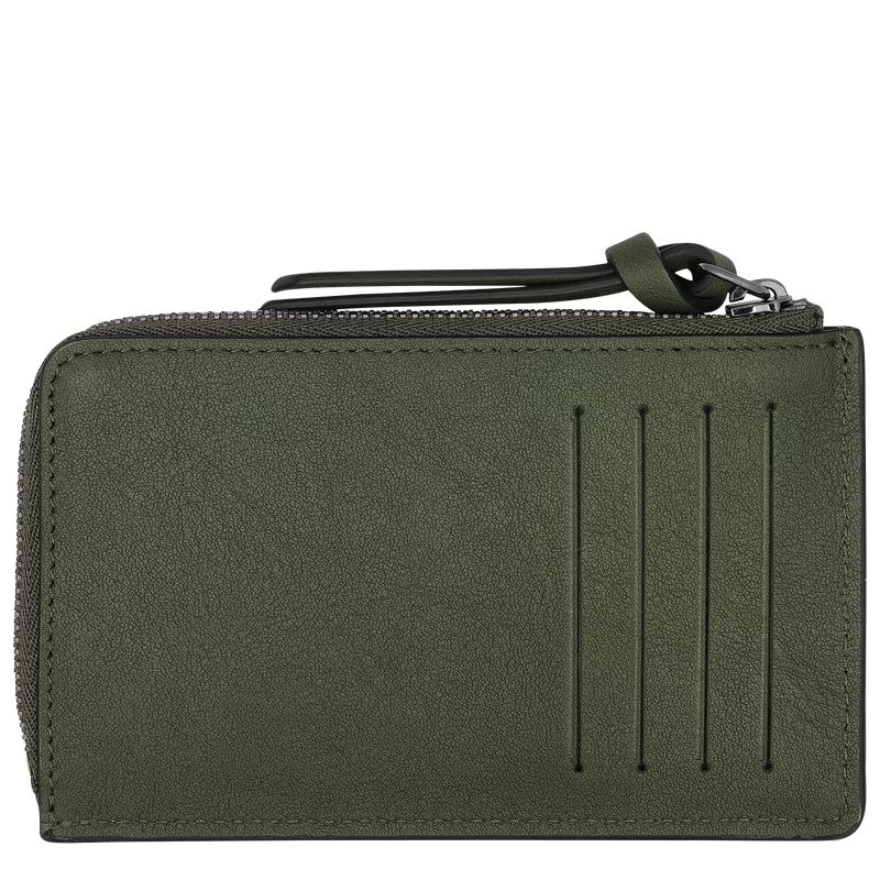 Women Longchamp 3D Card Holder Khaki | Ireland-158WQBFGT