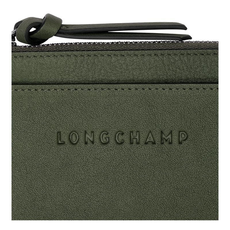 Women Longchamp 3D Card Holder Khaki | Ireland-158WQBFGT