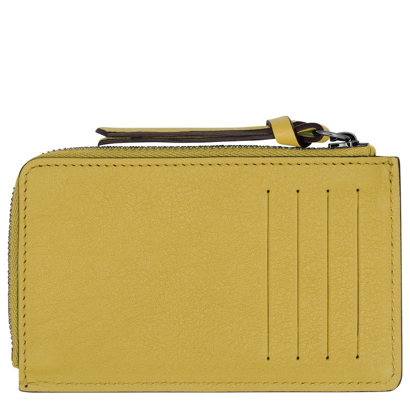 Women Longchamp 3D Card Holder Yellow | Ireland-103OJWCKS