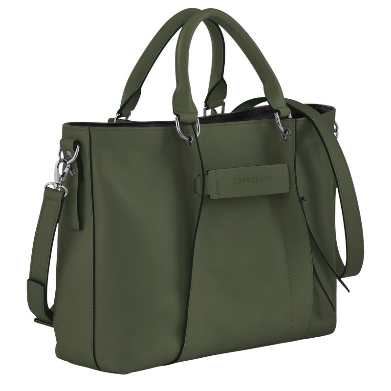 Women Longchamp 3D L Handbag Khaki | Ireland-763CGMAHV
