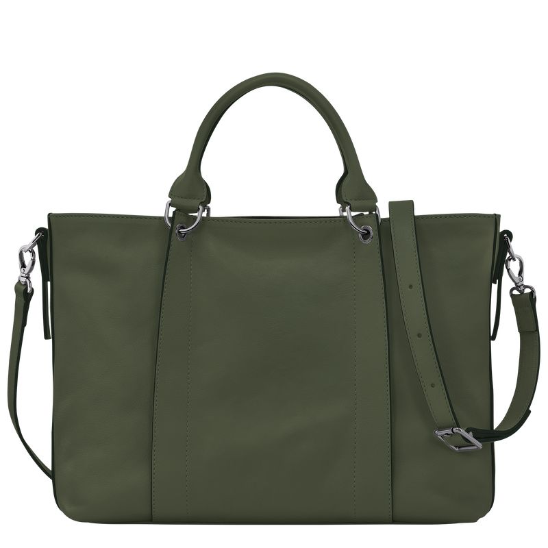 Women Longchamp 3D L Handbag Khaki | Ireland-763CGMAHV