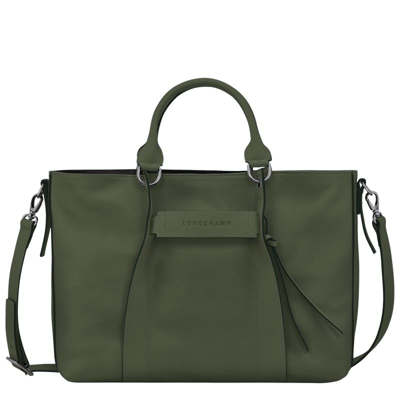 Women Longchamp 3D L Handbag Khaki | Ireland-763CGMAHV
