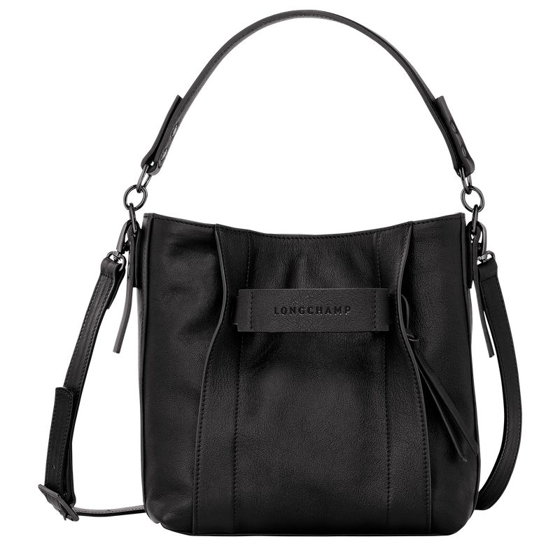 Women Longchamp 3D S Crossbody Bag Black | Ireland-584CPMEVY