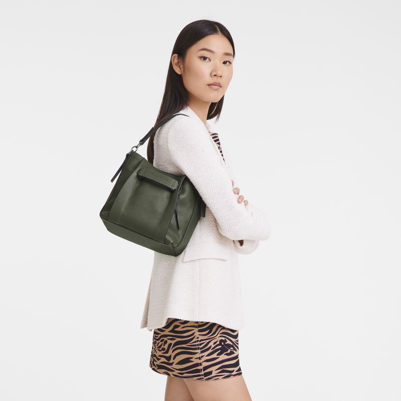 Women Longchamp 3D S Crossbody Bag Khaki | Ireland-940UDBLRX