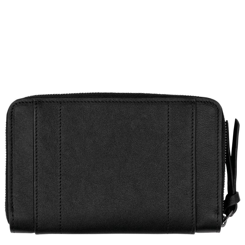Women Longchamp 3D Wallet Black | Ireland-928ZKCLUX