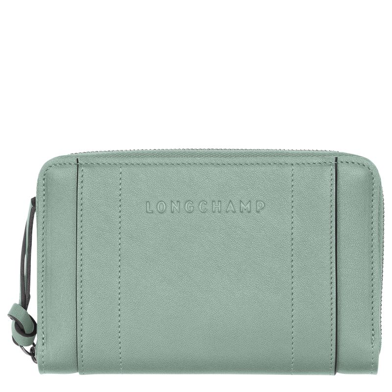 Women Longchamp 3D Wallet Blue Green | Ireland-894YEXVZH