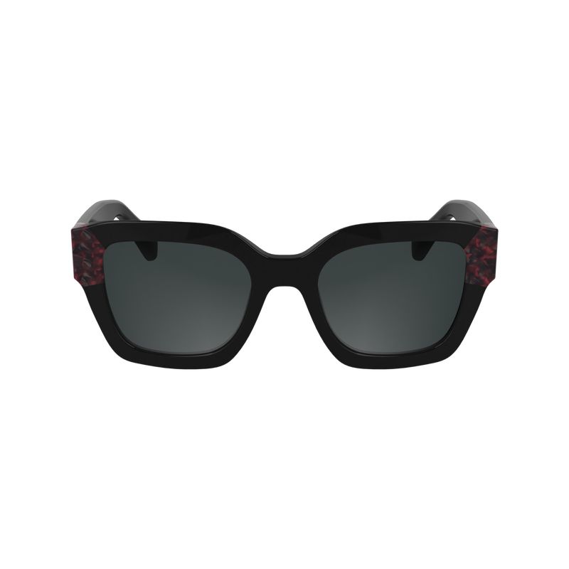 Women Longchamp Acetate Sunglasses Black / Red | Ireland-965JRZUGW