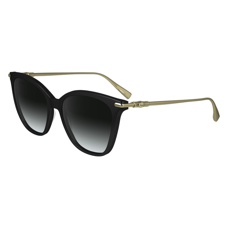 Women Longchamp Acetate / Metal Sunglasses Black | Ireland-752WZSQFY