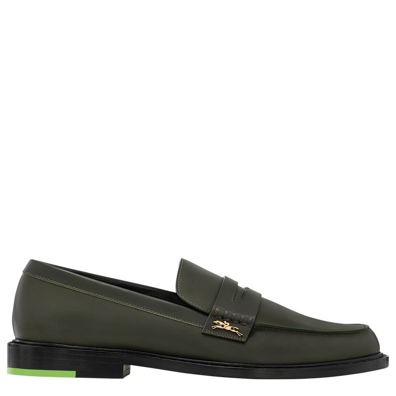 Women Longchamp Au Sultan Loafers Khaki | Ireland-950DHEWVJ